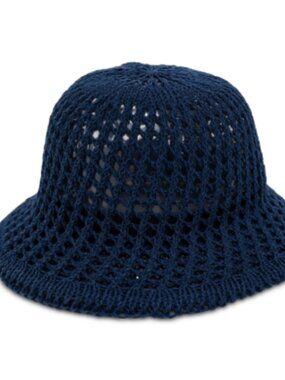On 34th Women's Open-Knit Crochet Cloche Hat - Navy